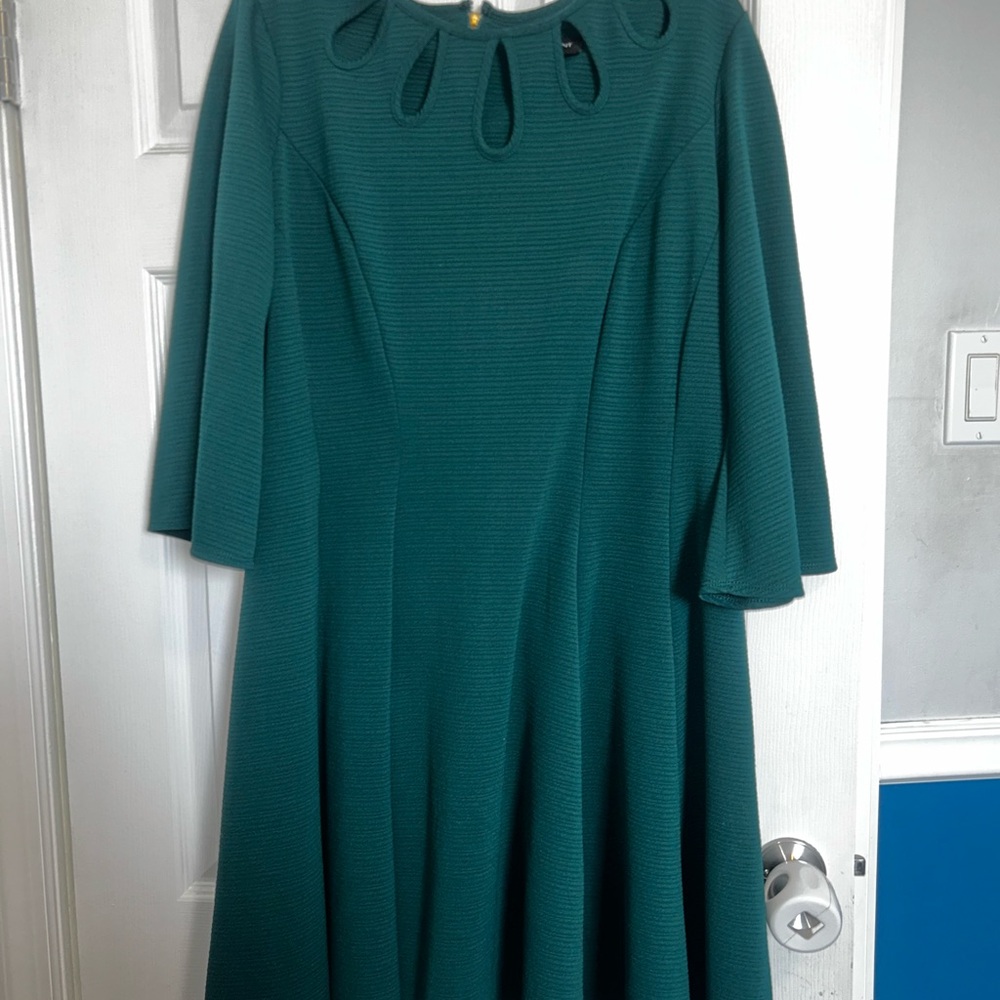 Lane Bryant Emerald Midi Dress with Cutout Neckline